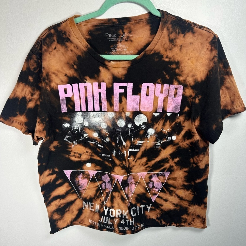 Pink Floyd Graphic Brown and Black Tie-Dye Tee size Large